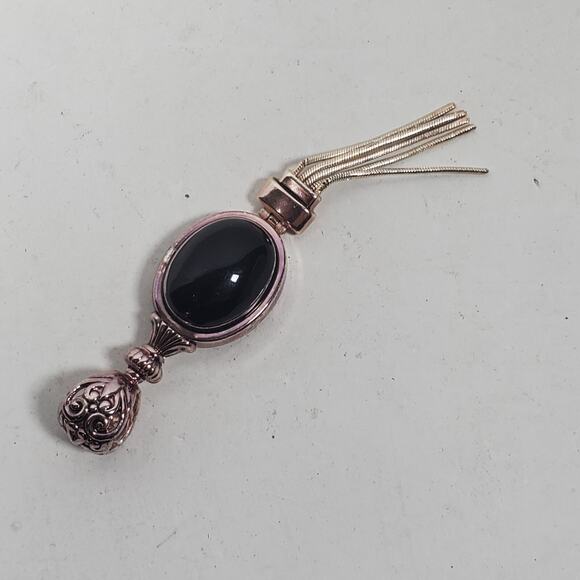 Vintage 'Best' Black Onyx Pendant 3.25 Inch Total Length - Picture 3 of 5